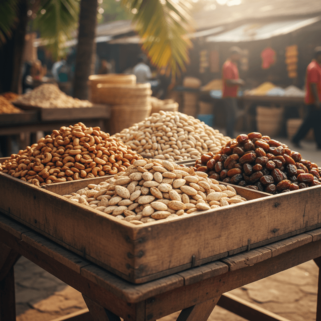 Market crate of mixed dry fruits
