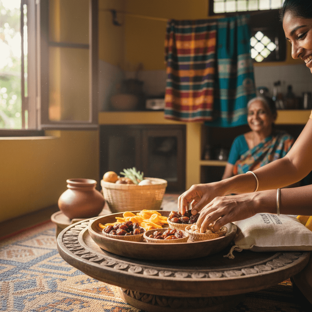 Person enjoying DRM Native Product dry fruits at home