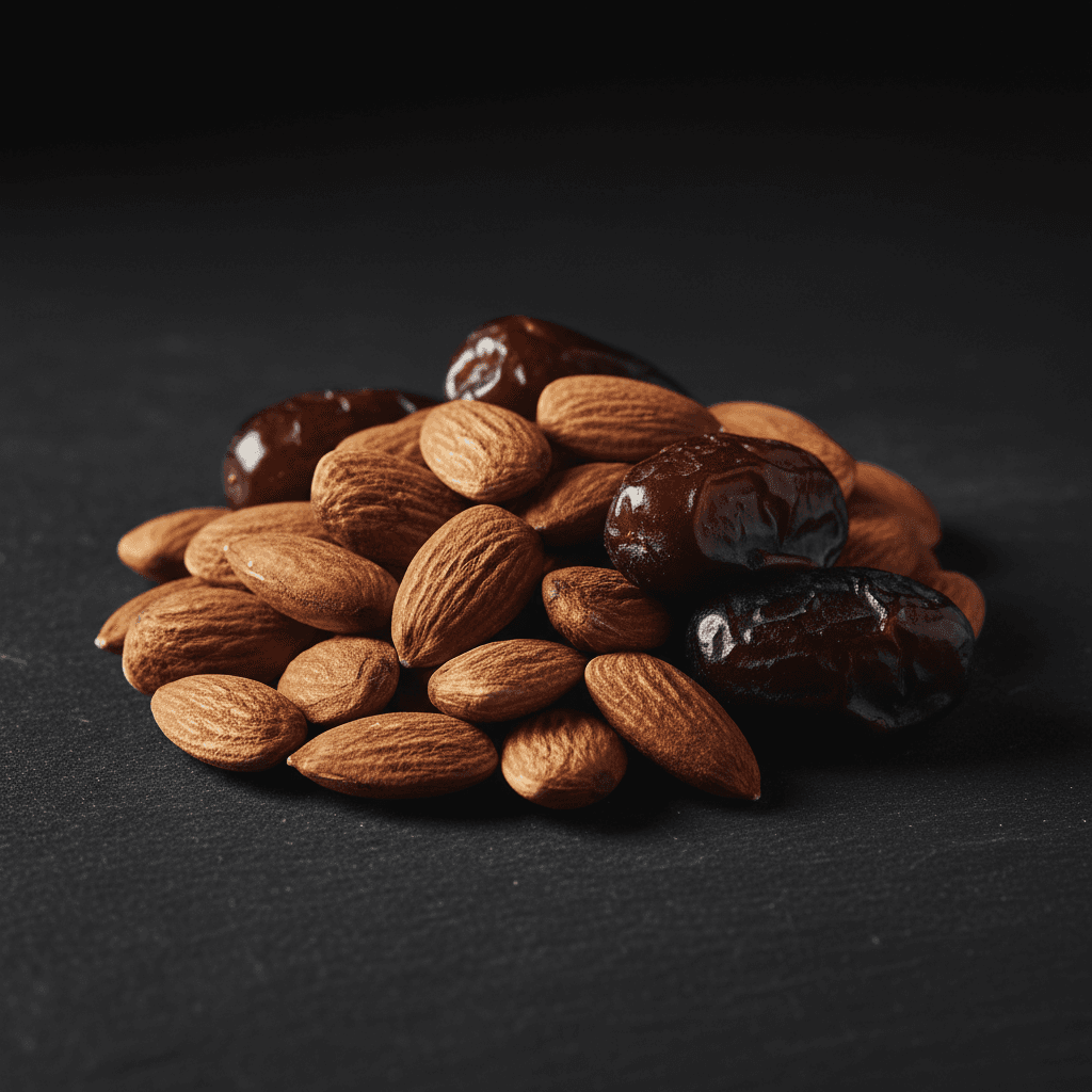 Mixed almonds and dates arrangement